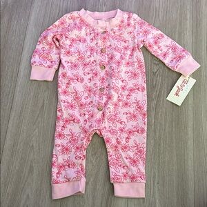 Cat & Jack Pink Floral One Piece Footie